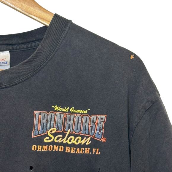 Vintage 2004 Iron Horse Saloon Size Large Pocket T-Shirt Daytona Bike Week - Picture 4 of 8